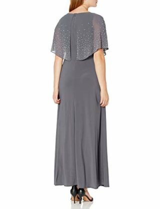 Alex Evenings Langes verziertes Popover Kleid, Grau