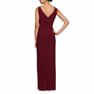 Alex Evenings Long Dress with Knot Front Detail Kleid, Lila