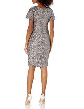 Alex Evenings Midi Etuikleid Strickkleid, Grau