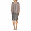 Alex Evenings Midi Etuikleid Strickkleid, Grau