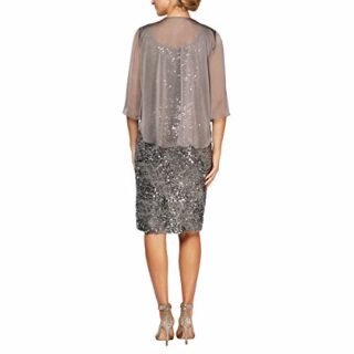 Alex Evenings Midi Etuikleid Strickkleid, Grau