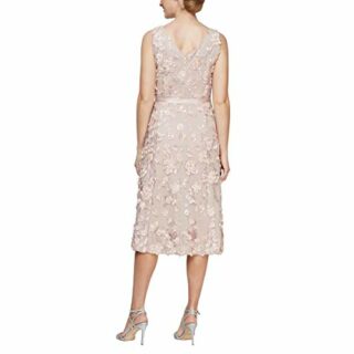 Alex Evenings Midi-Kleid in Tee-Länge mit Blumendetails, Pink