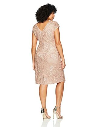 Alex Evenings Midikleid in Übergröße mit Pailletten, Pink