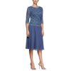 Alex Evenings Pailletten-Spitzenkleid, Blau