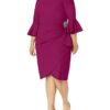 Alex Evenings Plus-Size Kurzes Etuikleid mit Glockenärmeln, Lila