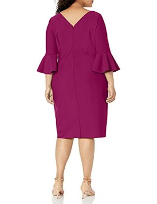 Alex Evenings Plus-Size Kurzes Etuikleid mit Glockenärmeln, Lila