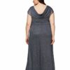 Alex Evenings Plus Size, Langes A-Linien-Kleid, Grau