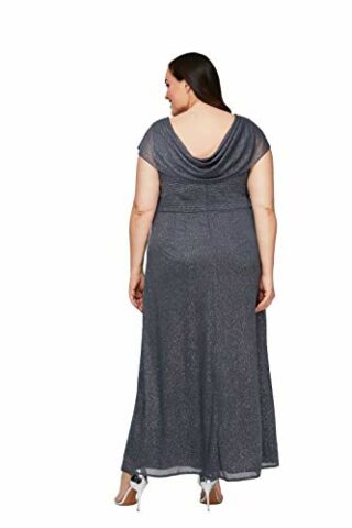 Alex Evenings Plus Size, Langes A-Linien-Kleid, Grau