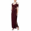 Alex Evenings Plus-Size Langes, offenes Schulterkleid mit Wasserfallausschnitt, Lila