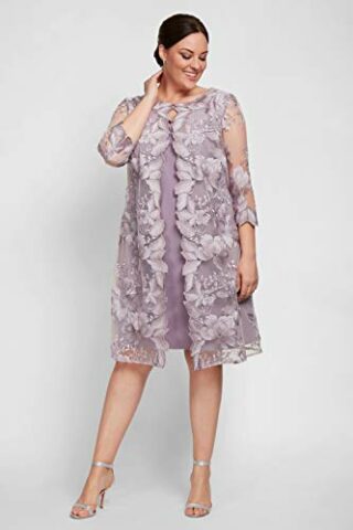 Alex Evenings Plus Size Midi-Etuikleid mit Jacke, Pink