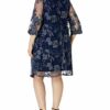 Alex Evenings Plus Size Midi-Etuikleid mit U-Ausschnitt, Blau