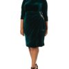 Alex Evenings Plus Size kurzes Samtkleid, Grün
