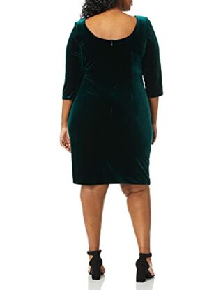 Alex Evenings Plus Size kurzes Samtkleid, Grün