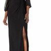 Alex Evenings Popover-Kleid mit offener Schultern, Schwarz