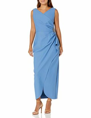 Alex Evenings Rüschenkleid mit Cascade-Rüschenrock, Blau