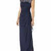 Alex Evenings Spitzenkleid Metallic Cutout, Blau
