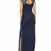 Alex Evenings Spitzenkleid Metallic Cutout, Blau