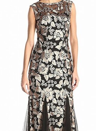 Alex Evenings Strickkleid mit Blumenmuster, Schwarz