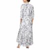 Alex Evenings Tee-Länge Chiffonkleid mit Schal, Weiß