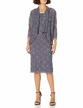 Alex Evenings Tee-Langes Abendkleid mit Jacke, Blau
