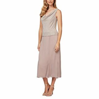 Alex Evenings Tee-Langes Strickkleid mit Jacke, Beige