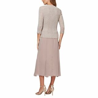 Alex Evenings Tee-Langes Strickkleid mit Jacke, Beige