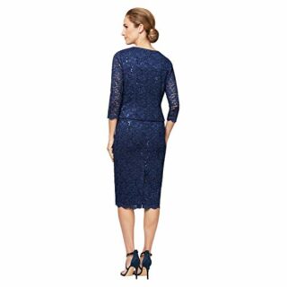 Alex Evenings Tee-Langes Tunikakleid mit Jacke, Blau