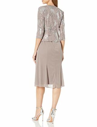 Alex Evenings Teelanges Abendkleid mit Jacke, Grau