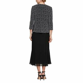 Alex Evenings Teelanges Abendkleid mit Jacke, Schwarz