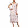 Alex Evenings Teelanges Chiffonkleid mit Schal, Pink
