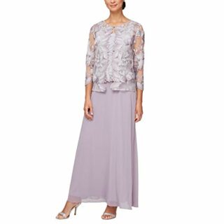 Alex Evenings Teelanges Kleid mit Spitze, Pink