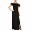 Alex Evenings langes schulterfreies Kleid, Schwarz