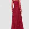 Amelia Rose Althea Spitzenbesticktes Maxikleid, Pink