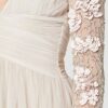 Amelia Rose Maxikleid mit verzierten Ärmeln, Cocktailkleid, Grau