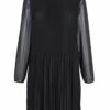 Amy Vermont Ausgestelltes Mini Kleid, Langarm, Schwarz
