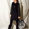 Amy Vermont Ausgestelltes Mini Kleid, Langarm, Schwarz