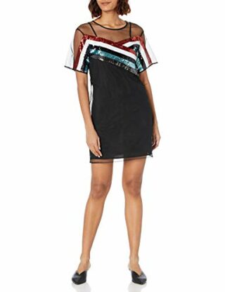Armani Exchange AX Kurzärmliges Abendkleid, Schwarz
