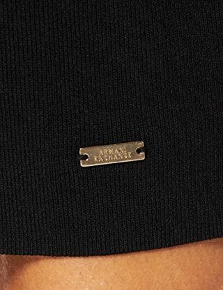 Armani Exchange Lässiges Abendkleid mit langen Puffärmeln, Schwarz