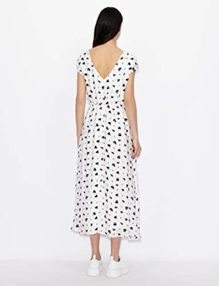 Armani Exchange Langes Freizeitkleid mit Allover-Print, Schwarz