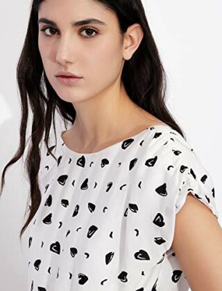 Armani Exchange Langes Freizeitkleid mit Allover-Print, Schwarz
