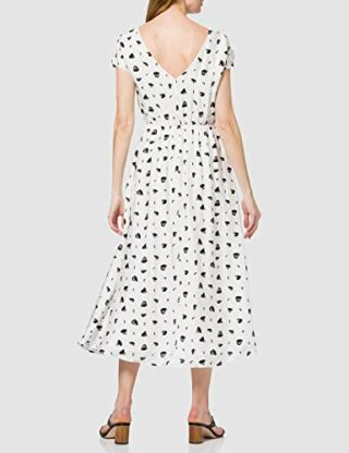 Armani Exchange Langes Freizeitkleid mit Allover-Print, Schwarz