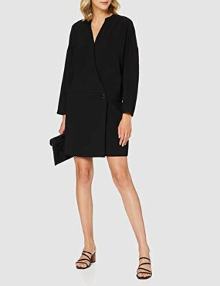 Armani Exchange Partykleid mit V-Ausschnitt, Schwarz