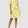 BOSS Alemy1 Cocktailkleid mit Blumenmuster, Bunt