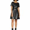 BOSS Asmock Kunstleder Kleid, Schwarz