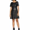 BOSS Asmock Kunstleder Kleid, Schwarz