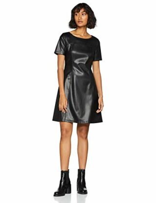 BOSS Asmock Kunstleder Kleid, Schwarz