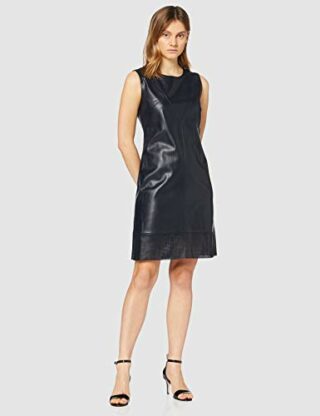 BOSS Aswedy Kunstleder Kleid, Blau