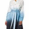 BOSS C Daliti Dip-Dye-Hemdblusenkleid, Blau
