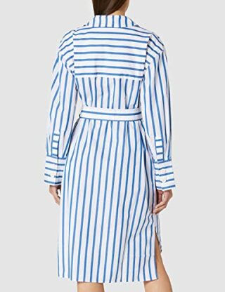 BOSS C Disso Gestreiftes Hemdblusenkleid, Blau