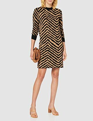 BOSS C_Fadrella Strickkleid gestreift, Braun